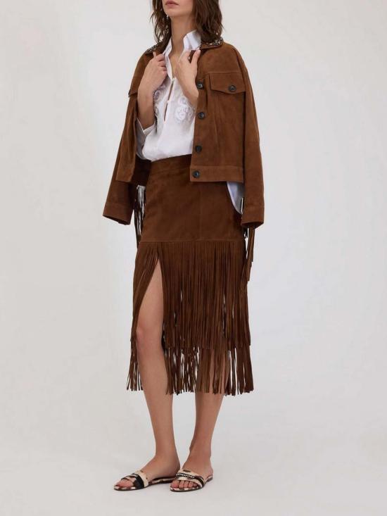 26SS 에르마노 설비노 가죽 자켓 D48EO001CGEH0MFB27 Brown - ERMANNO SCERVINO