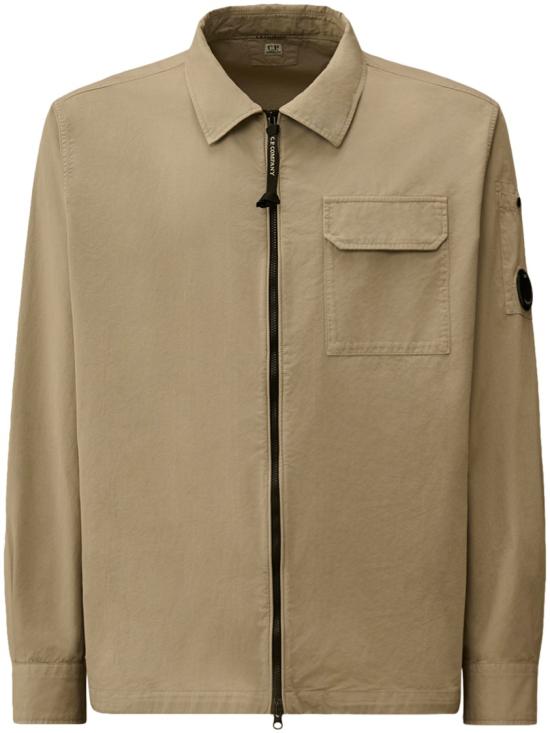 26SS 씨피 컴퍼니 오가닉 개버딘 지퍼 렌즈 오버셔츠 20CMOS156A110143G904 Brown