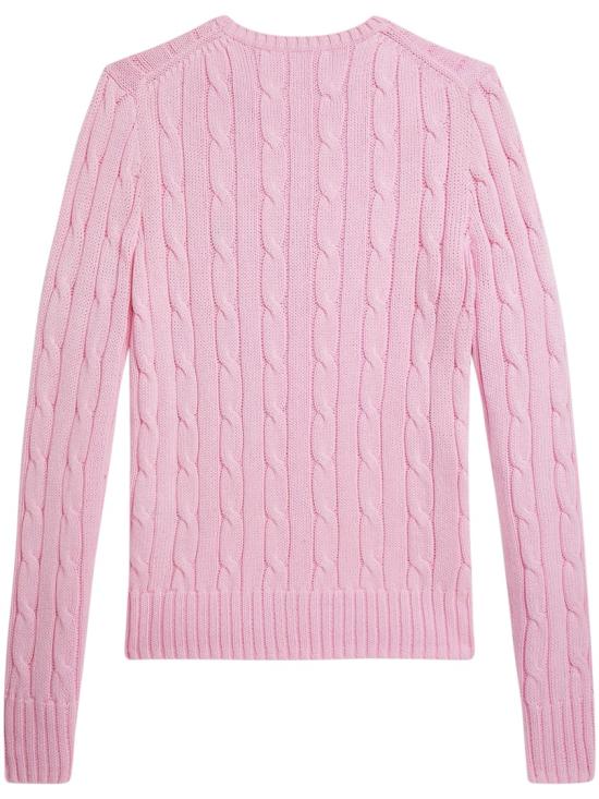 26SS 폴로 랄프로렌 포니 로고 피마코튼 케이블 니트 스웨터 211971869010 Pink - POLO RALPH LAUREN