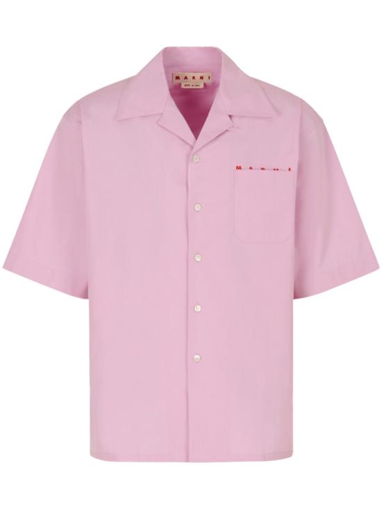 26SS 마르니 로고 포켓 반팔 셔츠 CUMU0213PPUSCT88LRC20 Pink