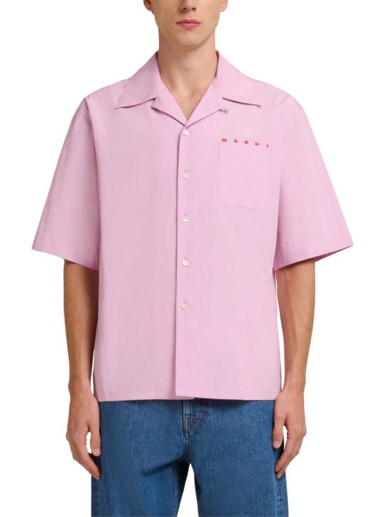 26SS 마르니 로고 포켓 반팔 셔츠 CUMU0213PPUSCT88LRC20 Pink - MARNI