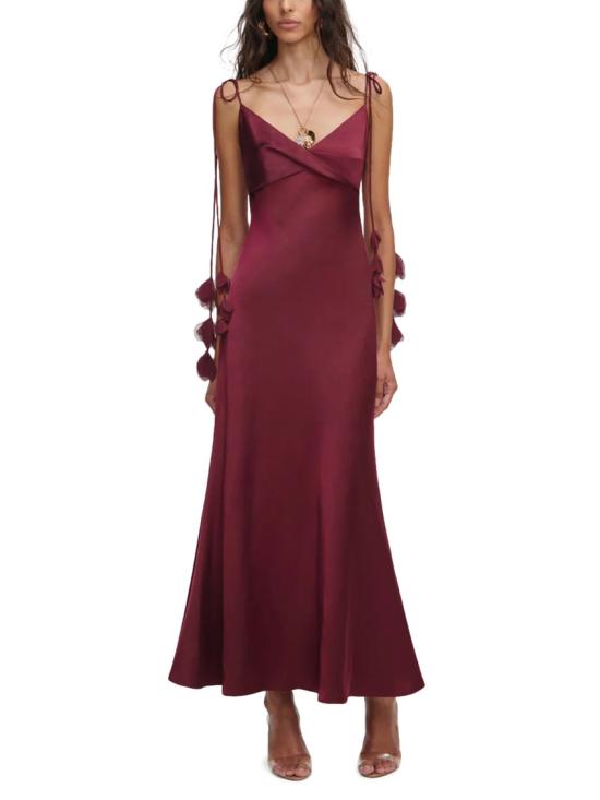 26SS 셀프 포트레이트 롱 원피스 RS26 218M BUBURGUNDY Burgundy