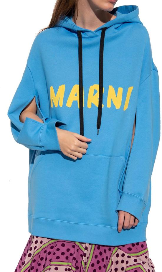 26FW 마르니 후드 티셔츠 55867795734868 BLUE - MARNI