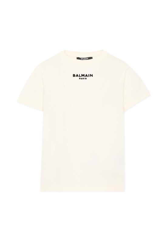26FW [키즈] 발망 티셔츠 BZ8I11 Z3672 102NE IVORY