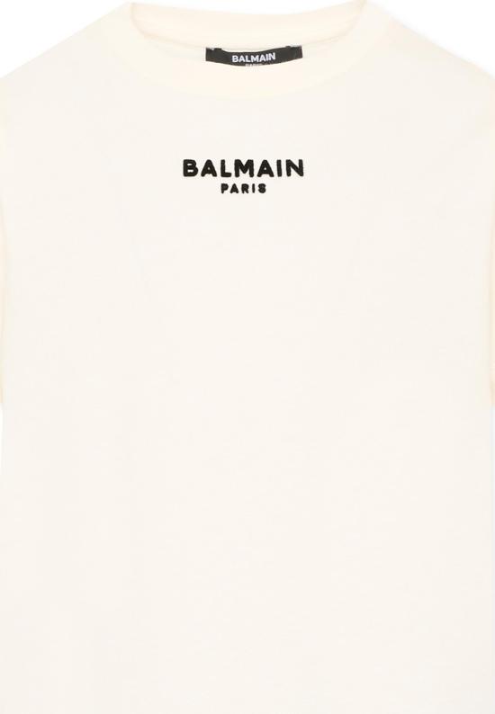 26FW [키즈] 발망 티셔츠 BZ8I11 Z3672 102NE IVORY - BALMAIN
