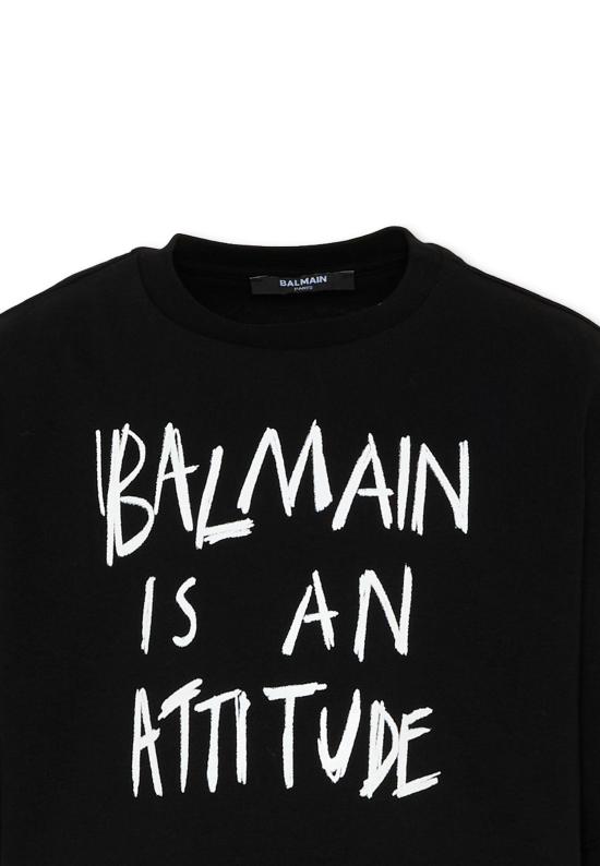 26FW [키즈] 발망 티셔츠 BZ8A01 Z3672 930BC BLACK - BALMAIN