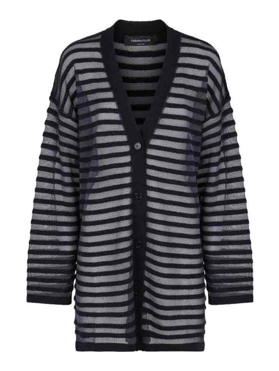 26SS 파비아나 필리피 코튼 린넨 시퀸 가디건 MAD266F100L7685146 Dark Blue
