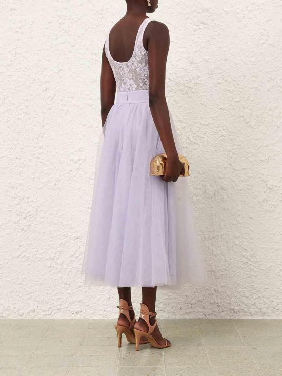 26SS 짐머만 미디 스커트 8226SS26RLILAC Metallic - ZIMMERMANN