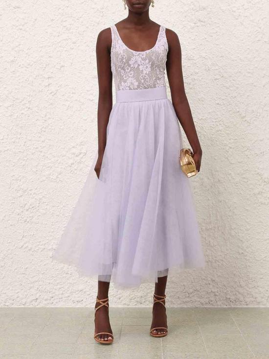 26SS 짐머만 미디 스커트 8226SS26RLILAC Metallic - ZIMMERMANN