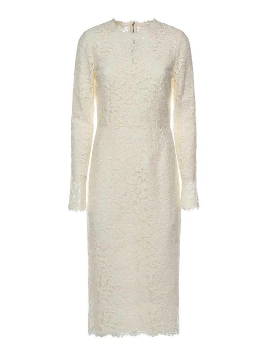 26SS 돌체앤가바나 코르네토 레이스 드레스 F6M0DTHLMTBW0001 White
