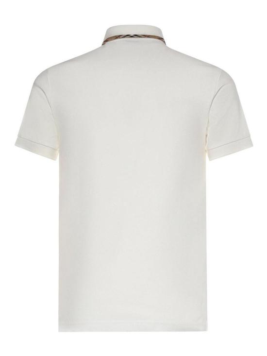 26SS 버버리 체크 트리밍 코튼 폴로셔츠 8126955 White - BURBERRY