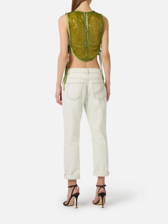 26SS 엘리자베타프랜치 스트레이트 팬츠 PJ28N61E2FB8 Blue - ELISABETTA FRANCHI