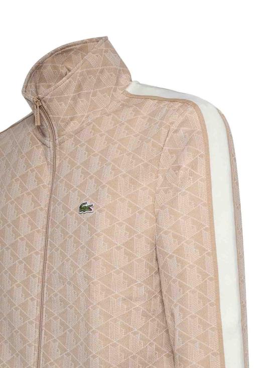 26SS 라코스테 모노그램 집업 스웨트셔츠 SH13688GI Beige - LACOSTE
