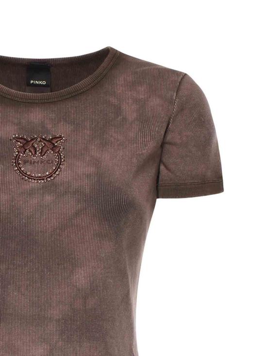 26SS 핑코 반팔 티셔츠 107311A3H5L72 Brown - PINKO