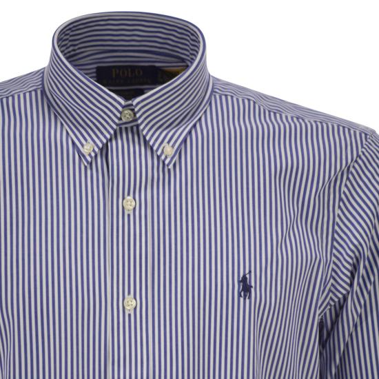 26FW 폴로 랄프로렌 커스텀 핏 코튼 포플린 포니 로고 셔츠 710928255 BLUE - POLO RALPH LAUREN