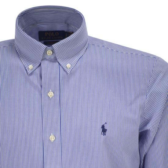 26FW 폴로 랄프로렌 커스텀 핏 코튼 포플린 포니 로고 셔츠 710928255 BLUE - POLO RALPH LAUREN