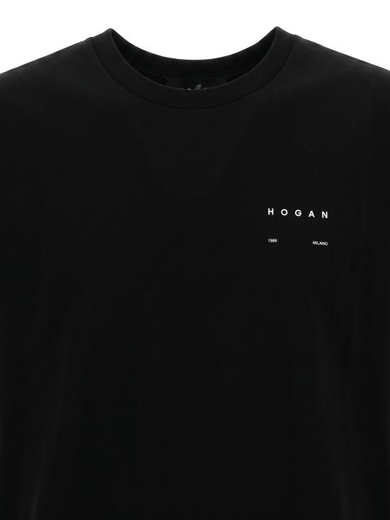26SS 호간 반팔 티셔츠 KQMB3522360ZFV B999 BLACK - HOGAN