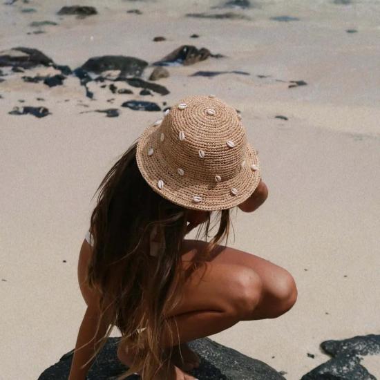  Augustine Hat Co. 버킷햇 어거스틴 햇 컴퍼니 카우리 쉘 라피아 버킷햇 - OTHER BRANDS