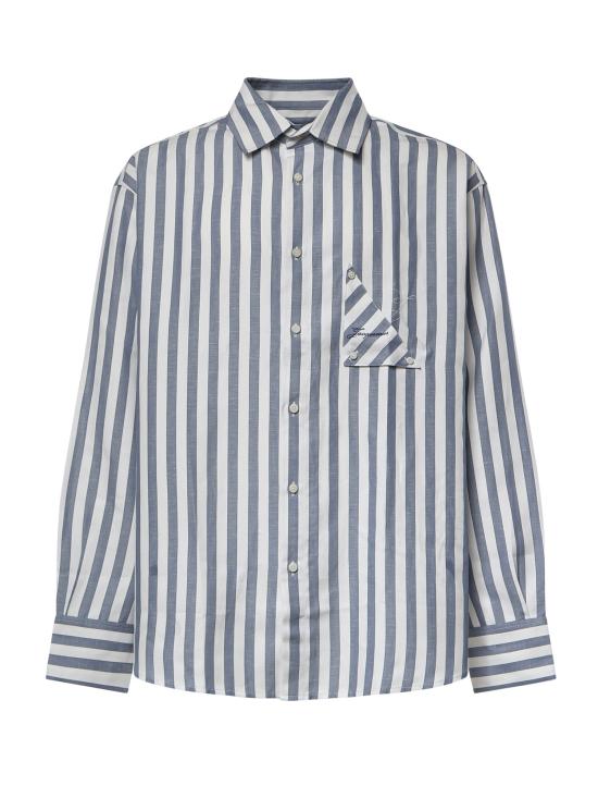 26SS 자크뮈스 셔츠 SHM00624AW00855 3JK JACQUARD STRIPES BLUE