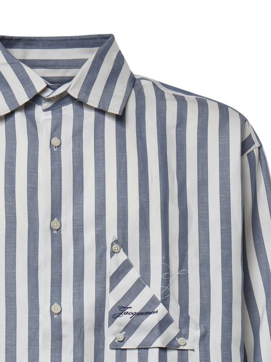 26SS 자크뮈스 셔츠 SHM00624AW00855 3JK JACQUARD STRIPES BLUE - JACQUEMUS