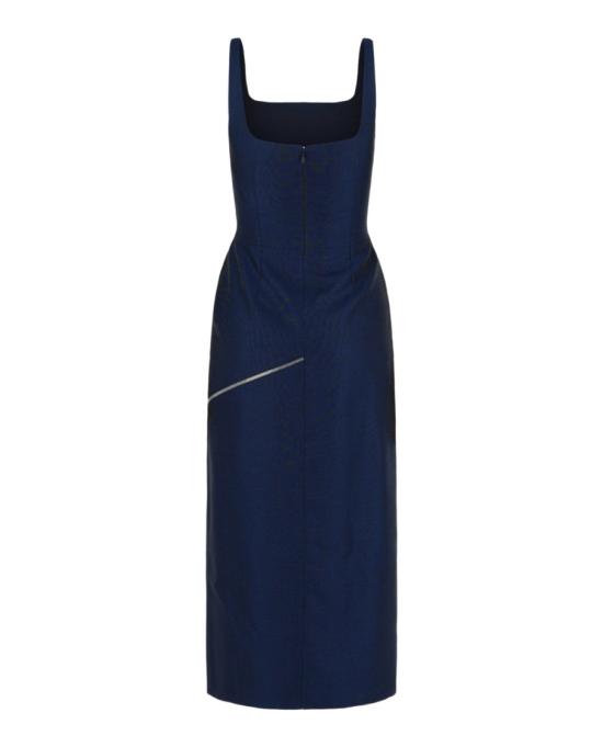 알렉산더 맥퀸 미디 원피스 757633 QJABD 1156 01000 44 Blue - ALEXANDER MCQUEEN