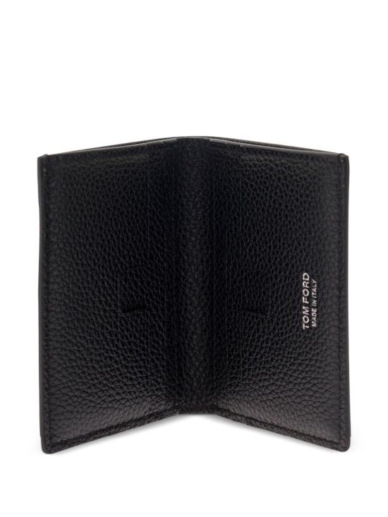 26FW 톰포드 그레인 레더 로고 폴디드 카드 홀더 Y0279LCL158S NAA Black - TOMFORD