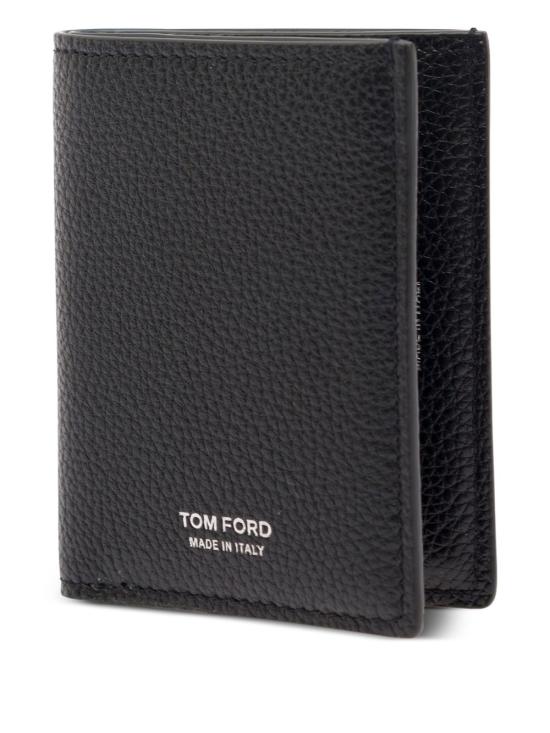 26FW 톰포드 그레인 레더 로고 폴디드 카드 홀더 Y0279LCL158S NAA Black - TOMFORD