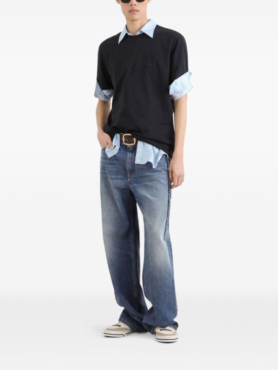 26FW 돌체앤가바나 반팔 티셔츠 G8PT1ZG7P9K B0665 Blu scurissimo 1 - DOLCE & GABBANA