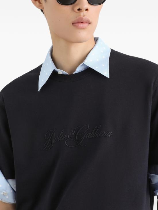 26FW 돌체앤가바나 반팔 티셔츠 G8PT1ZG7P9K B0665 Blu scurissimo 1 - DOLCE & GABBANA