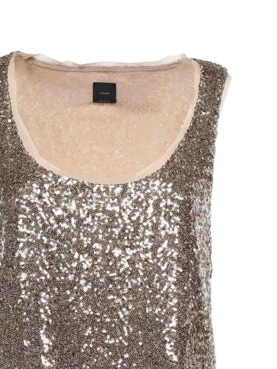 26SS 핑코 민소매 티셔츠 107743A3ODH55 Metallic - PINKO