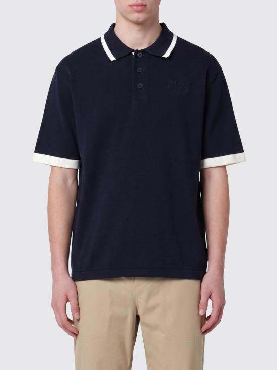 26SS 메종키츠네 코튼 니트 컴포트 폴로셔츠 QM00208KT1135 0413 Navy