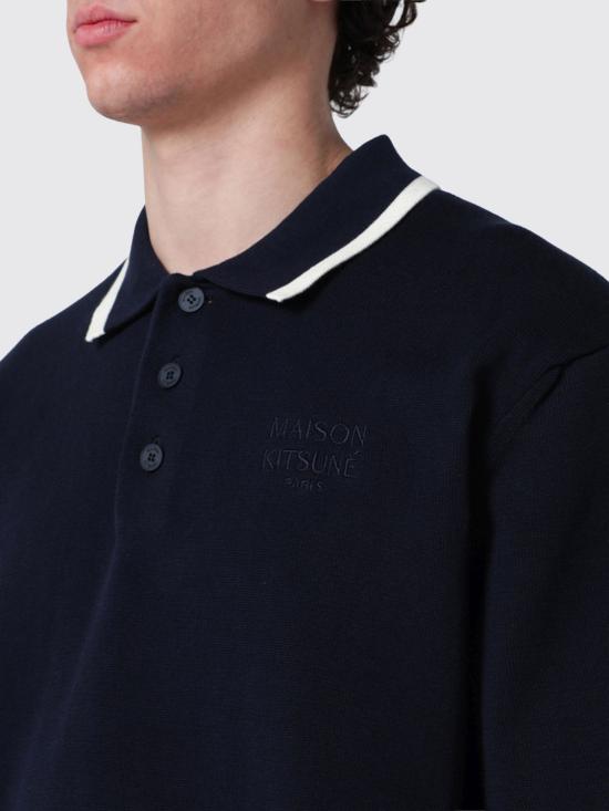 26SS 메종키츠네 코튼 니트 컴포트 폴로셔츠 QM00208KT1135 0413 Navy - MAISON KITSUNE