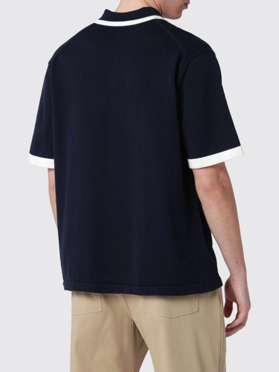 26SS 메종키츠네 코튼 니트 컴포트 폴로셔츠 QM00208KT1135 0413 Navy - MAISON KITSUNE