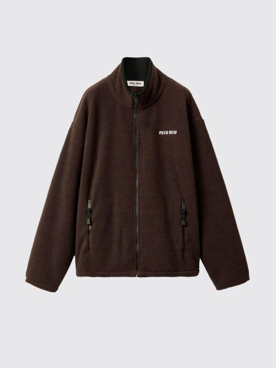 26FW 미우미우 플리스 지퍼 자켓 MJL0421732 F0192 Brown