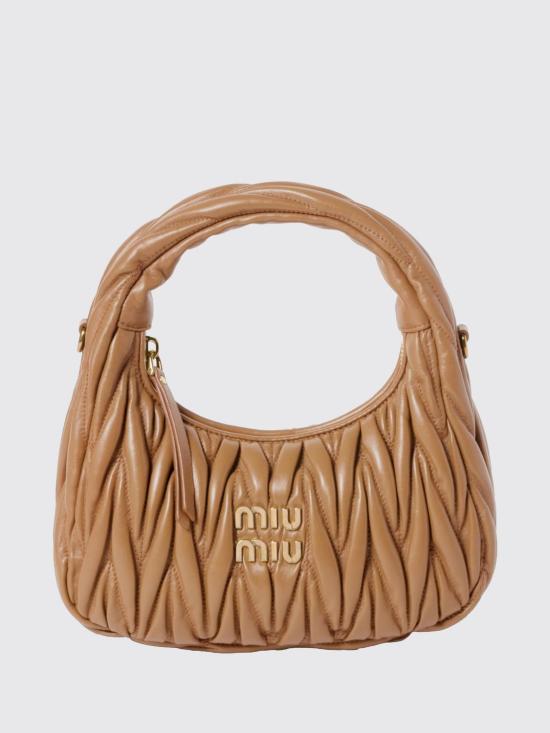 26FW 미우미우 완더 마테라쎄 나파 레더 호보 백 5BC125AN88 F098L Camel