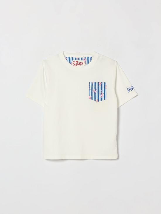 26SS [키즈] 세인트바쓰 티셔츠 KEA0001 00704L Bianco 3