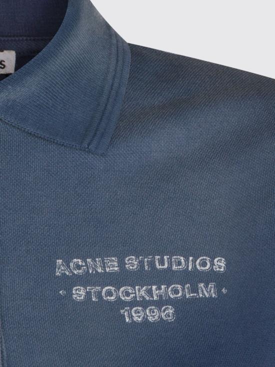 26SS 아크네 스튜디오 스프레이드 폴로 티셔츠 AL0537 885 Navy - ACNE STUDIOS