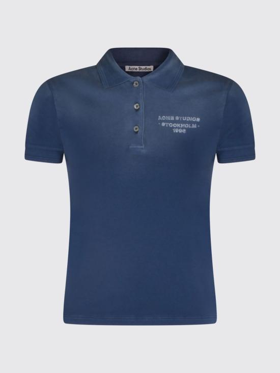 26SS 아크네 스튜디오 스프레이드 폴로 티셔츠 AL0537 885 Navy - ACNE STUDIOS