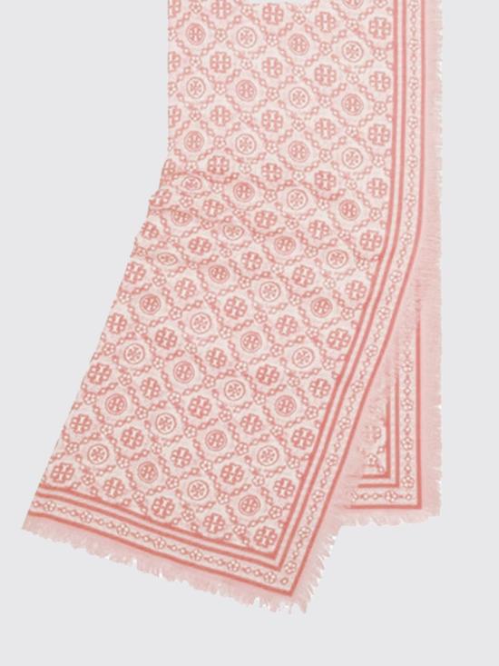 26FW 토리버치 T 모노그램 플로럴 오블롱 스카프 181355 650 Pink - TORY BURCH