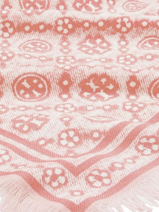 26FW 토리버치 T 모노그램 플로럴 오블롱 스카프 181355 650 Pink - TORY BURCH