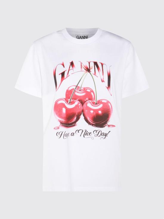 26FW 가니 반팔 티셔츠 T4004 151 White - GANNI