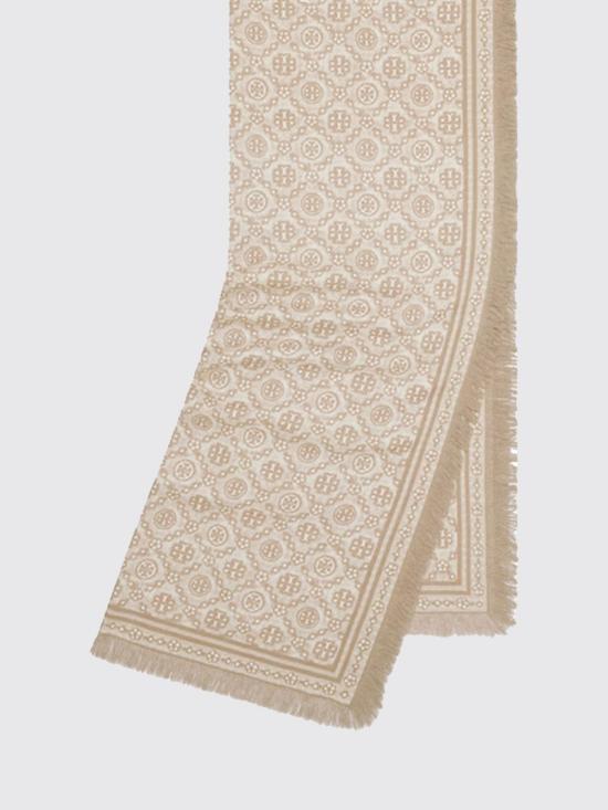 26FW 토리버치 T 모노그램 플로럴 오블롱 스카프 181355 100 Ivory - TORY BURCH
