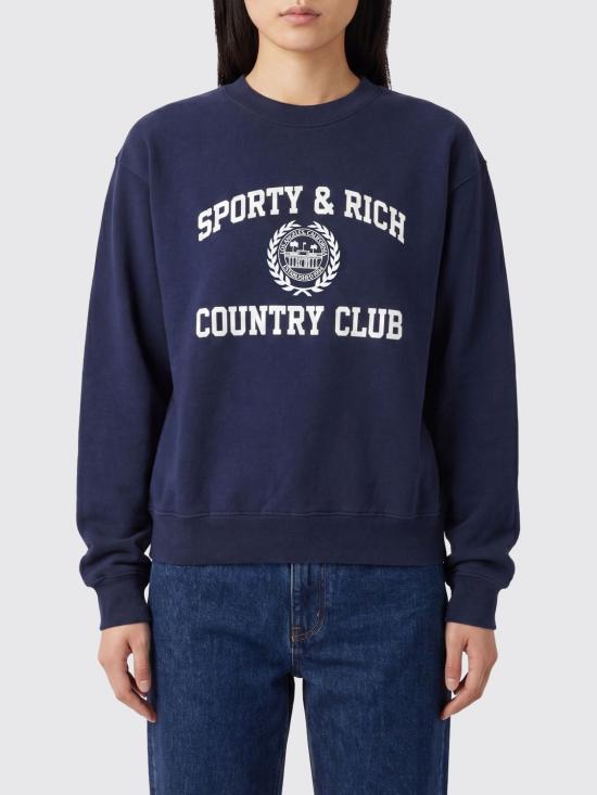 26SS 스포티앤리치 스웨터 ST09876218BL106 098 DARK NAVY WHITE 3902 Blue