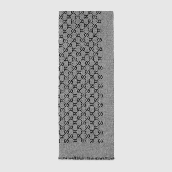 26FW 구찌 GG 자카드 울 머플러 3912464G2001160 Grey
