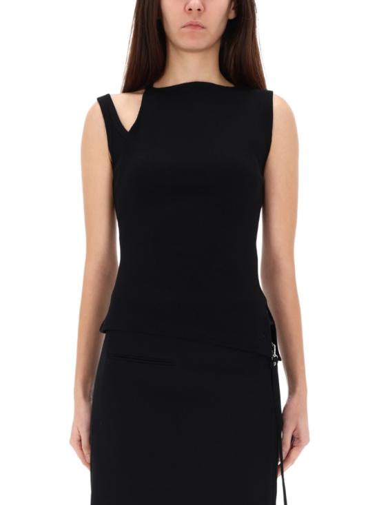25FW 쿠레쥬 민소매 티셔츠 425JDE146J S01949999 Black - COURREGES