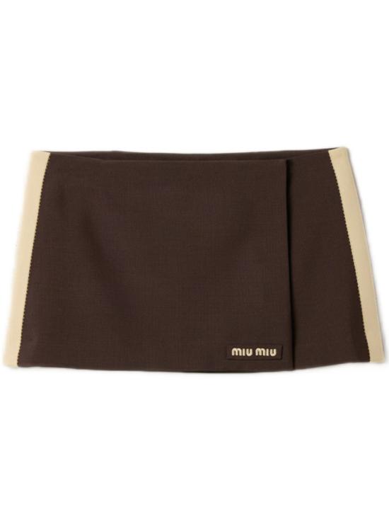 26FW 미우미우 키드 모헤어 미니스커트 키드 모헤어 미니스커트 MG2724 12I1 Brown