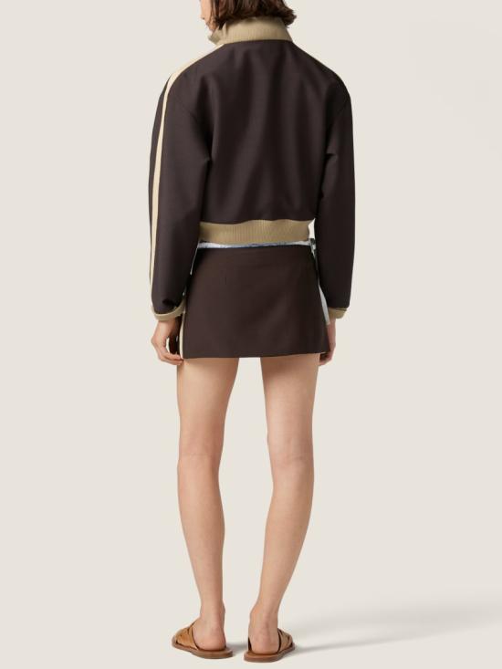 26FW 미우미우 키드 모헤어 미니스커트 키드 모헤어 미니스커트 MG2724 12I1 Brown - MIU MIU