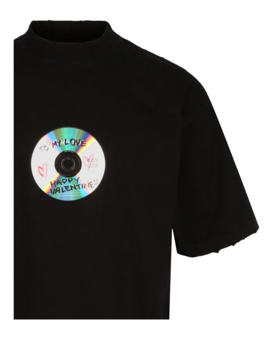  발렌시아가 투 마이 러브 미디움 핏 티셔츠 764235 TQVE4 1055 00974 L Black - BALENCIAGA