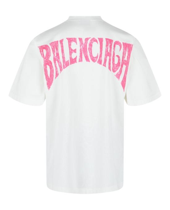  발렌시아가 핸드 드로운 미디움 핏 티셔츠 764235 TPVU4 9601 10130 S White - BALENCIAGA