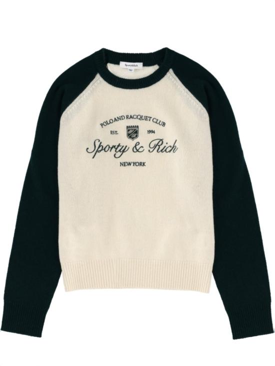 25FW 스포티앤리치 스웨터 WS07561412WH61 ECRU FOREST Neutrals